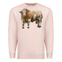 Pale Pink simmental bull Premium Sweatshirt - LillyAllenDesigns