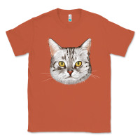 Copper American Shorthair Cat Face Classic Tee - LillyAllenDesigns