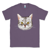 Lavender American Shorthair Cat Face Classic Tee - LillyAllenDesigns