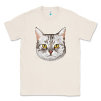 Natural American Shorthair Cat Face Classic Tee - LillyAllenDesigns
