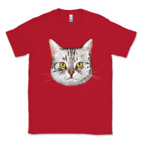 Red American Shorthair Cat Face Classic Tee - LillyAllenDesigns