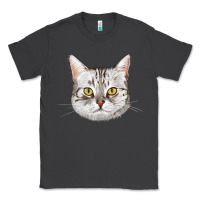 Smoke American Shorthair Cat Face Classic Tee - LillyAllenDesigns