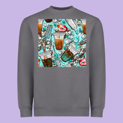 Dentist Coffee Cups Toothpaste And Teeth With Cowhide Seamless Pattern Heavyweight Sweatshirt Designed By Bundleandbundleshop
