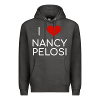 Charcoal Heather Limited Edition I Love Nancy Pelosi Heart Madam Speaker Democratic Pol Premium Hoodie - lanVoArt