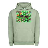 Pigment Oil Green sunglasses background Urban Hoodie - BarkalooDesign