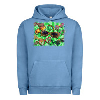 Pigment Pebble Blue sunglasses background Urban Hoodie - BarkalooDesign