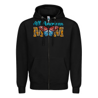 Black All American Mom Butterfly Zipper Hoodie - LillyAllenDesigns