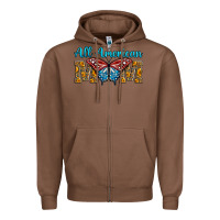 Chestnut All American Mom Butterfly Zipper Hoodie - LillyAllenDesigns