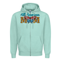 Seafoam All American Mom Butterfly Zipper Hoodie - LillyAllenDesigns