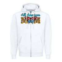 White All American Mom Butterfly Zipper Hoodie - LillyAllenDesigns