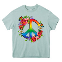 Arona Peace Pride LGBTQ+ And Flowers Heavy Core Tee - BundleAndBundleShop