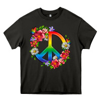 Asphalt Peace Pride LGBTQ+ And Flowers Heavy Core Tee - BundleAndBundleShop