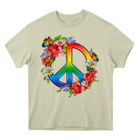 Mossy Peace Pride LGBTQ+ And Flowers Heavy Core Tee - BundleAndBundleShop