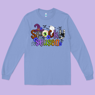 Spooky Season Long Sleeve Tee Designed By Cowgirlartshop