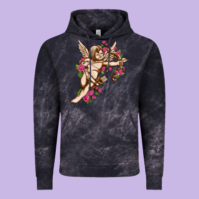 Cupid With Rose Valentine's Day Vintage Hoodie Designed By Howdyjamesfarm