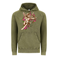 Vintage Olive Cupid with rose Valentine's Day Vintage Hoodie - HowdyJamesFarm