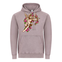 Vintage Zinc Cupid with rose Valentine's Day Vintage Hoodie - HowdyJamesFarm