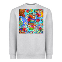 Hippie Coffee Cups And Flowers And Peace Seamless Pattern Bbs Heavyweight Sweatshirt | Teevron