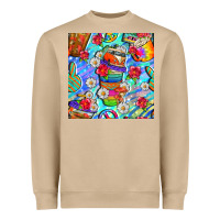 Mushroom hippie coffee cups and flowers and peace seamless pattern bbs Heavyweight Sweatshirt - BundleAndBundleShop