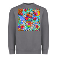 Storm hippie coffee cups and flowers and peace seamless pattern bbs Heavyweight Sweatshirt - BundleAndBundleShop