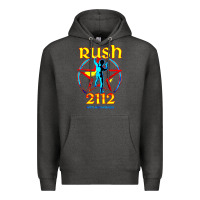 Charcoal Heather rush blue starman 2112  40th anniversary Premium Hoodie - lanVoArt