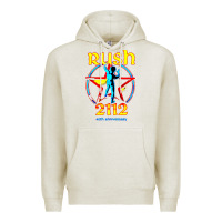 Oatmeal Heather rush blue starman 2112  40th anniversary Premium Hoodie - lanVoArt