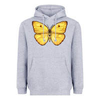 Heather Grey Cloudless Sulphur Butterfly Heavyweight Hoodie - LillyAllenDesigns