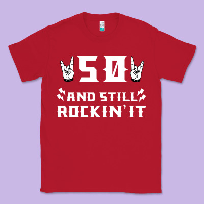 50 Birthday Rock Whitw Classic Tee Designed By Bettercallsaul