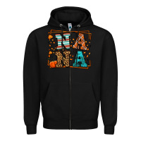 Black Fall Autumn Leopard Nana Zipper Hoodie - LillyAllenDesigns