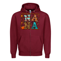 Burgundy Fall Autumn Leopard Nana Zipper Hoodie - LillyAllenDesigns