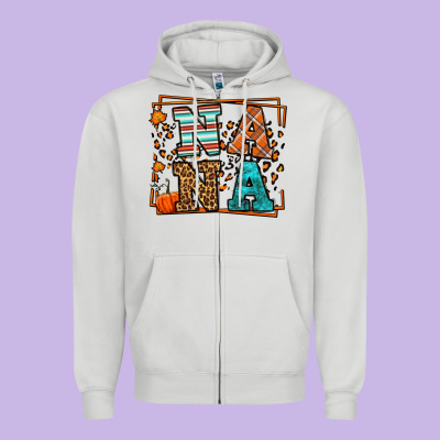 Fall Autumn Leopard Nana Zipper Hoodie Designed By Lillyallendesigns