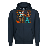 Navy Fall Autumn Leopard Nana Zipper Hoodie - LillyAllenDesigns