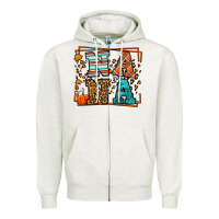Oatmeal Heather Fall Autumn Leopard Nana Zipper Hoodie - LillyAllenDesigns