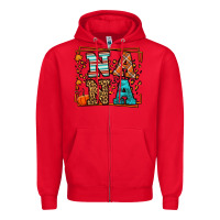 Red Fall Autumn Leopard Nana Zipper Hoodie - LillyAllenDesigns