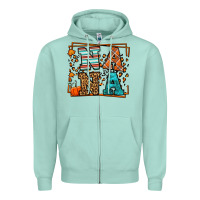 Seafoam Fall Autumn Leopard Nana Zipper Hoodie - LillyAllenDesigns