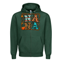 Sports Green Fall Autumn Leopard Nana Zipper Hoodie - LillyAllenDesigns