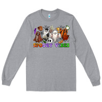 Heather Grey spooky vibes sports ghosts Long Sleeve Tee - CowGirlArtShop