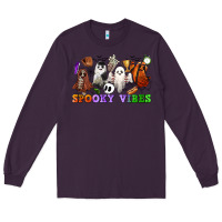 Plum spooky vibes sports ghosts Long Sleeve Tee - CowGirlArtShop