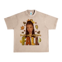 French Oak Just a girl who loves Fall afro woman Urban Heavy Tee - NancyCooperArtShop