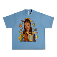 Pebble Blue Just a girl who loves Fall afro woman Urban Heavy Tee - NancyCooperArtShop