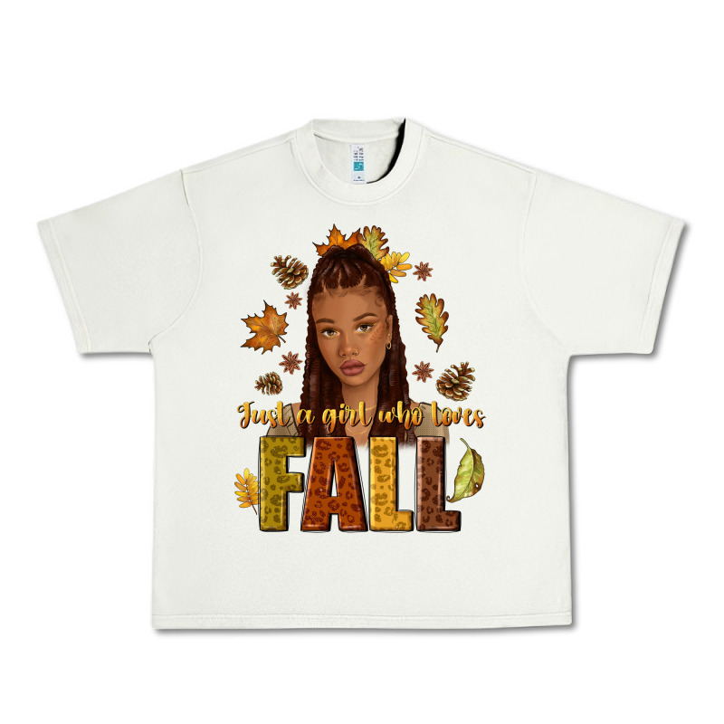 Just A Girl Who Loves Fall Afro Woman Urban Heavy Tee by NancyCooperArtShop | Teevron