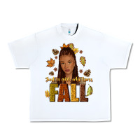 White Just a girl who loves Fall afro woman Urban Heavy Tee - NancyCooperArtShop