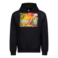 Black sunset beach background Urban Hoodie - BarkalooDesign
