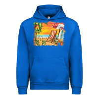Cobalt sunset beach background Urban Hoodie - BarkalooDesign