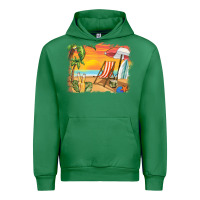 Emerald sunset beach background Urban Hoodie - BarkalooDesign