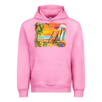 Fuchsia Pink sunset beach background Urban Hoodie - BarkalooDesign