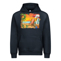 Navy sunset beach background Urban Hoodie - BarkalooDesign