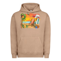 Pigment Burro sunset beach background Urban Hoodie - BarkalooDesign