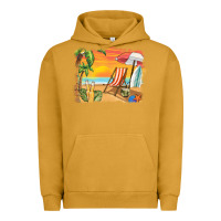 Pigment Peanut Butter sunset beach background Urban Hoodie - BarkalooDesign