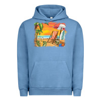 Pigment Pebble Blue sunset beach background Urban Hoodie - BarkalooDesign